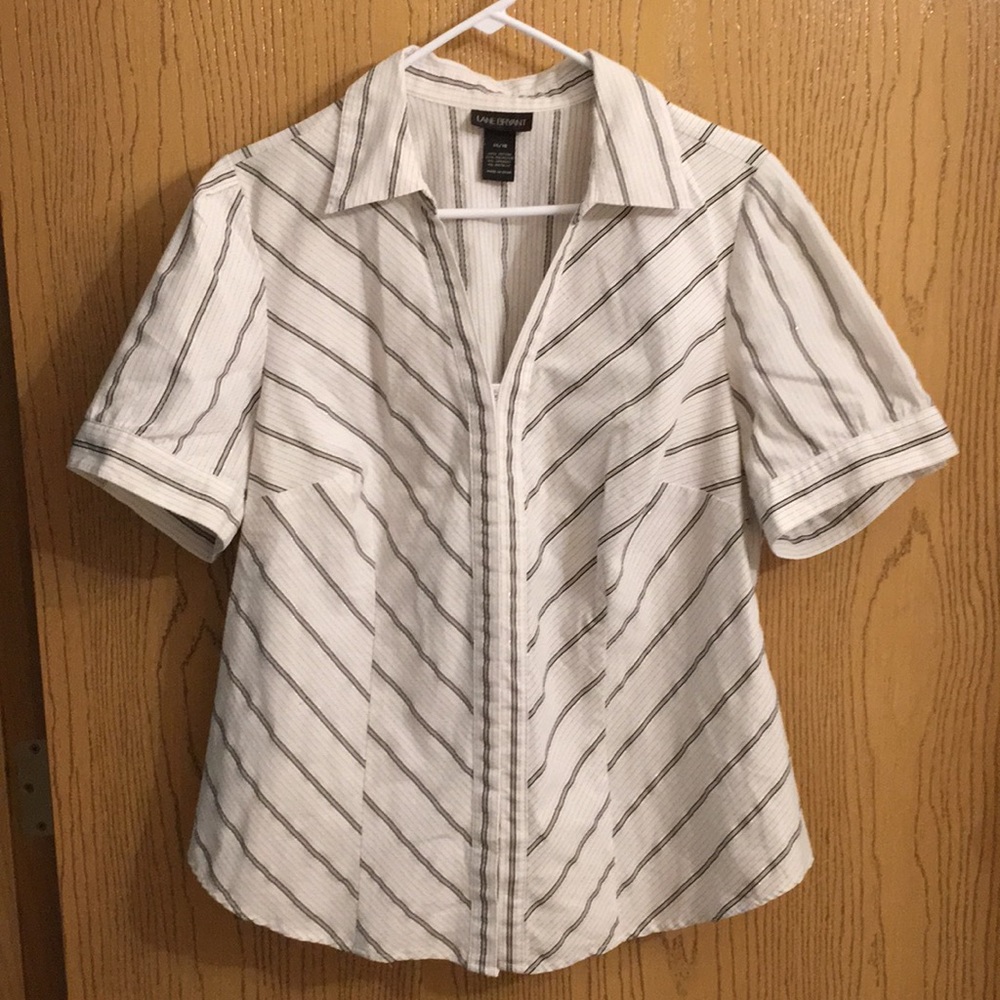Lane Bryant Black and White Striped Blouse 14/16